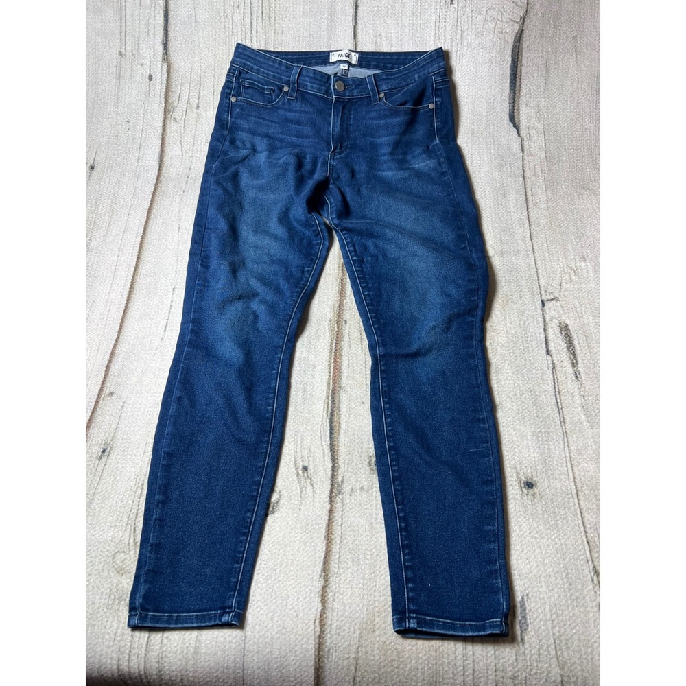 Paige Skinny Jeans Womens 30 Dark Blue Minimalist Classic Stretch Denim
